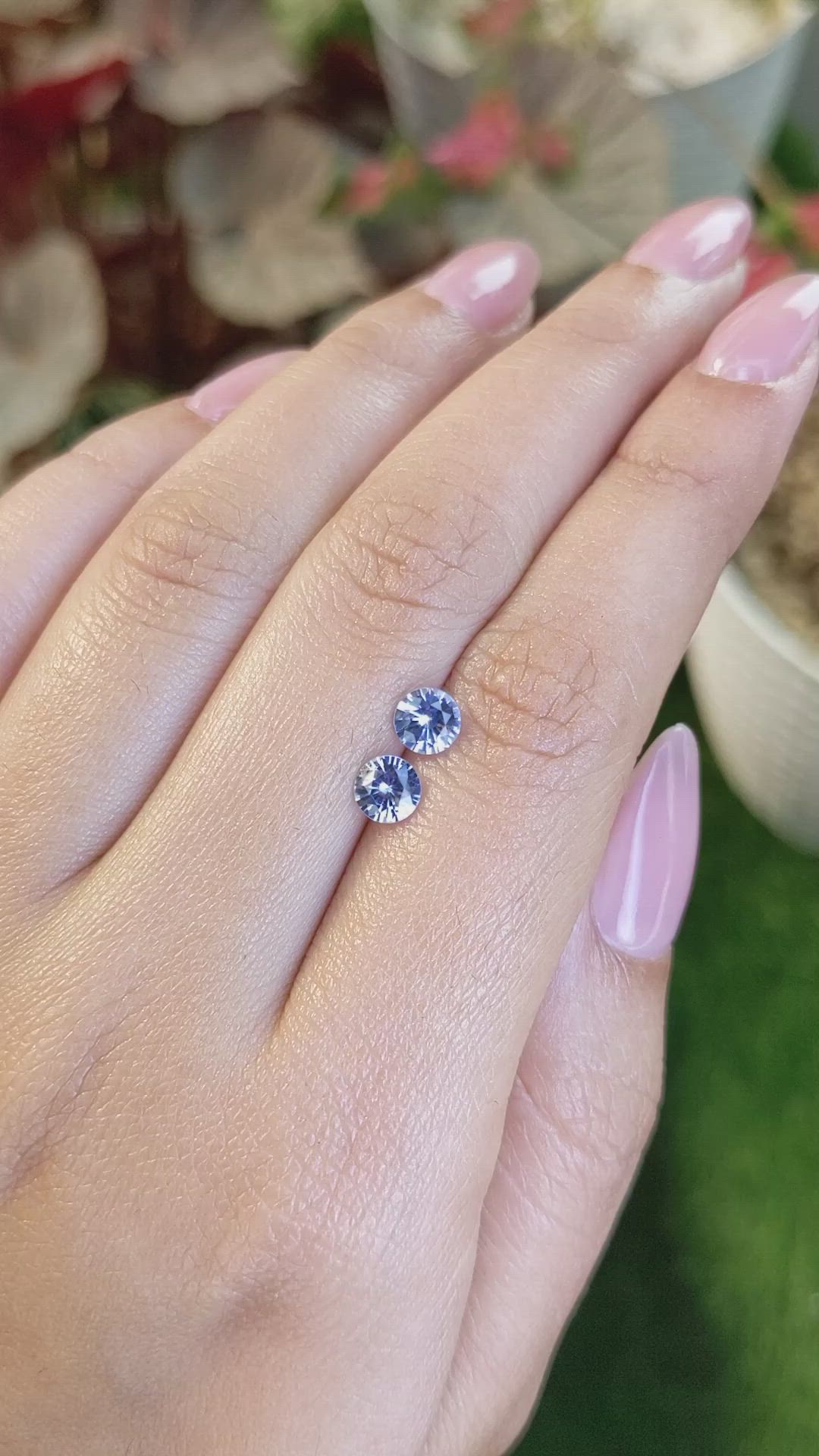 1.27 Ct.Tw.Total Carat Weight Blue Sapphire Pair from Ceylon (Sri Lanka) Size Video
