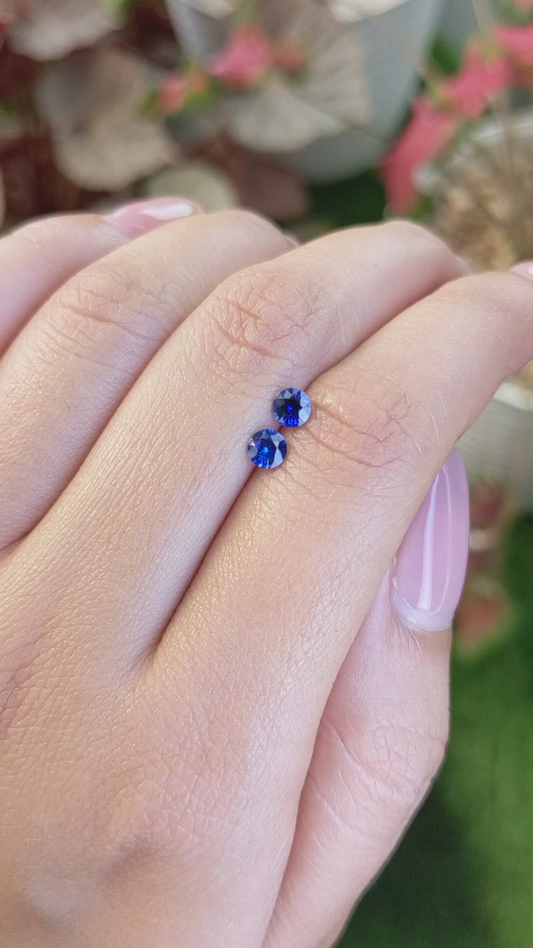 0.61 Ct.Tw.Total Carat Weight Blue Sapphire Pair from Ceylon (Sri Lanka) Size Video