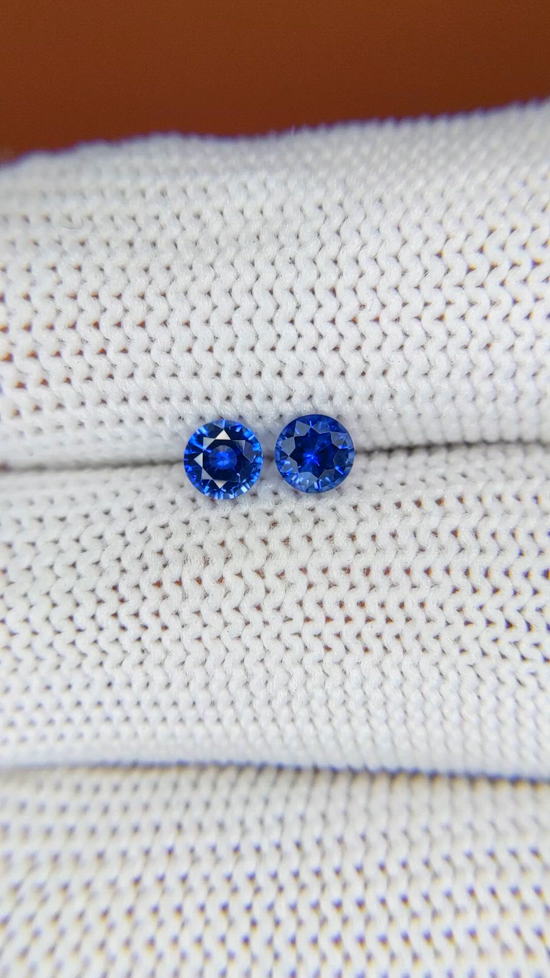 0.63 Ct.Tw.Total Carat Weight Blue Sapphire Pair from Ceylon (Sri Lanka) Size Video