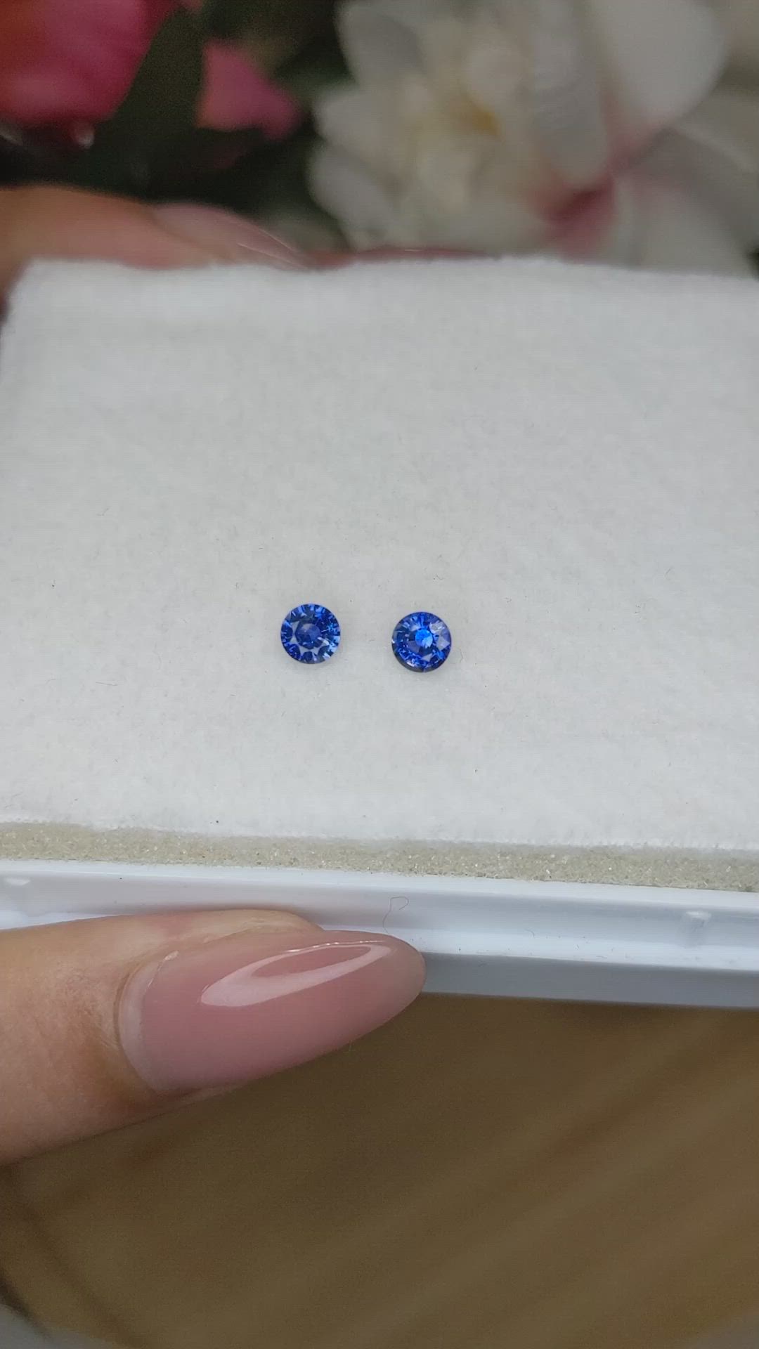 0.63 Ct.Tw.Total Carat Weight Blue Sapphire Pair from Ceylon (Sri Lanka) Size Video