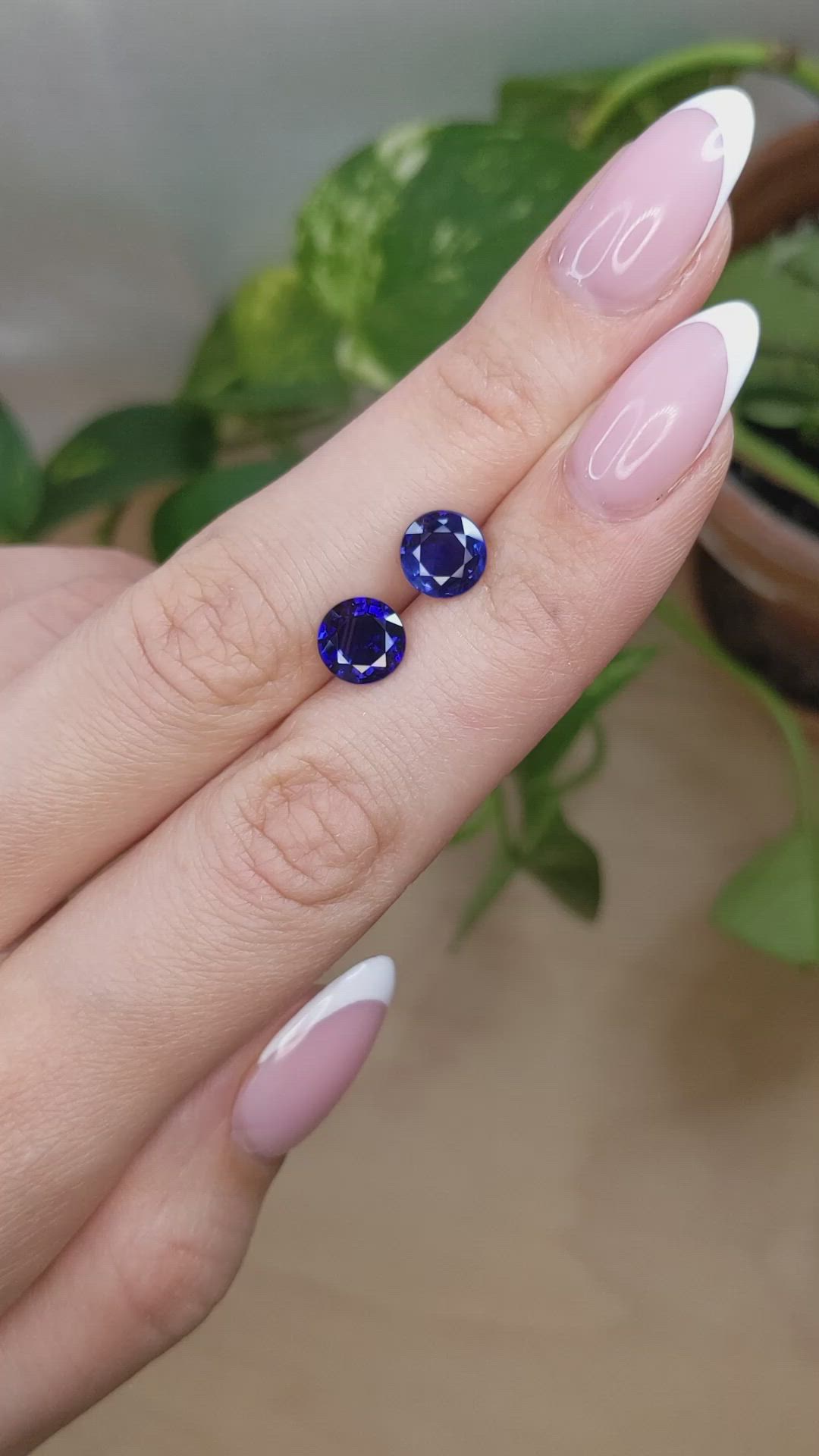 3.70 Ct.Tw.Total Carat Weight Blue Sapphire Pair from Madagascar Size Video