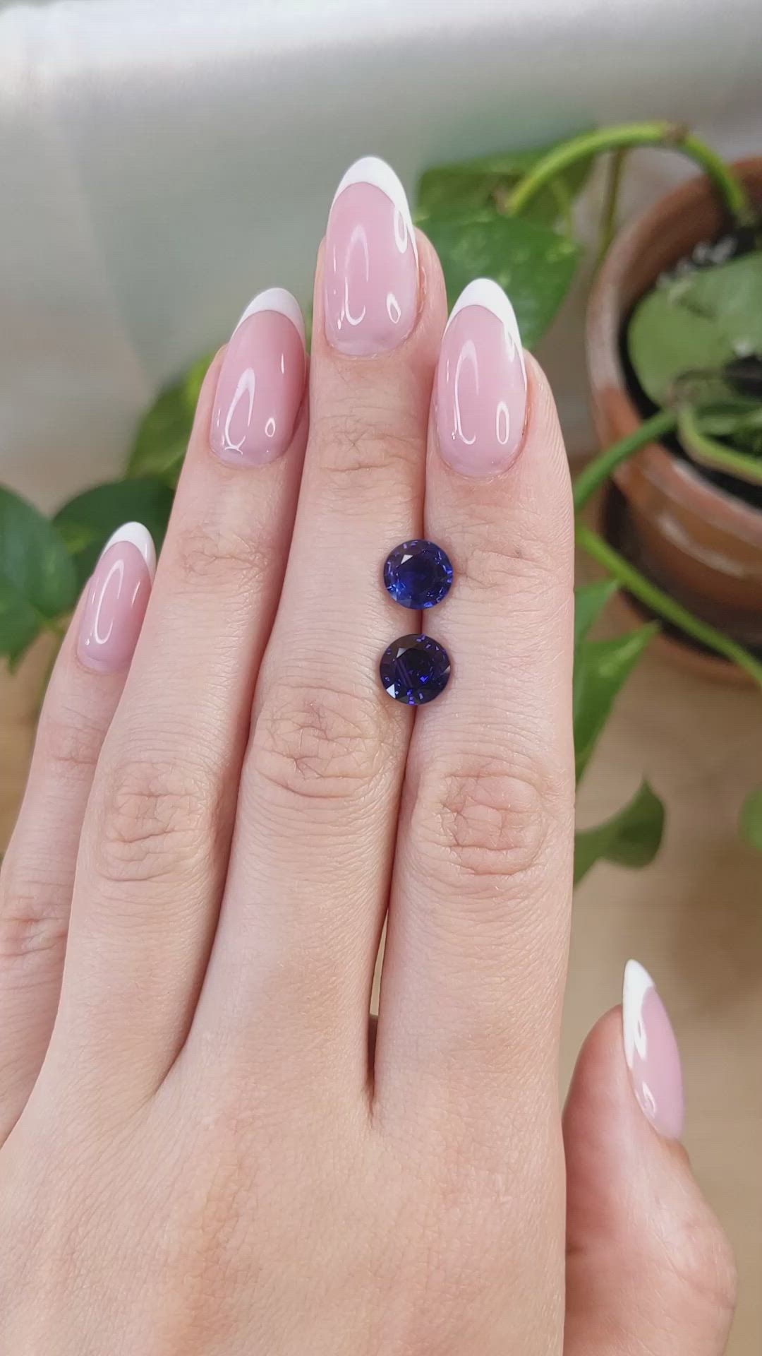 3.70 Ct.Tw.Total Carat Weight Blue Sapphire Pair from Madagascar Size Video