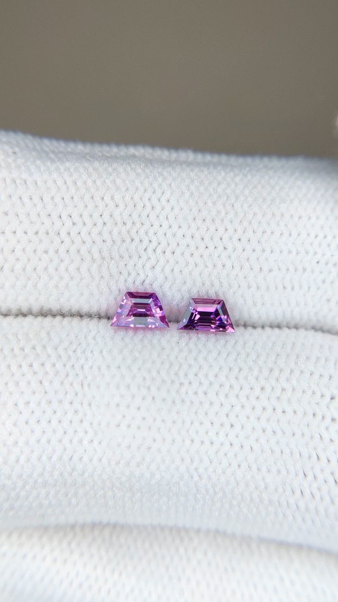 0.51 Ct.Tw.Total Carat Weight Purple Sapphire Pair from Madagascar Size Video