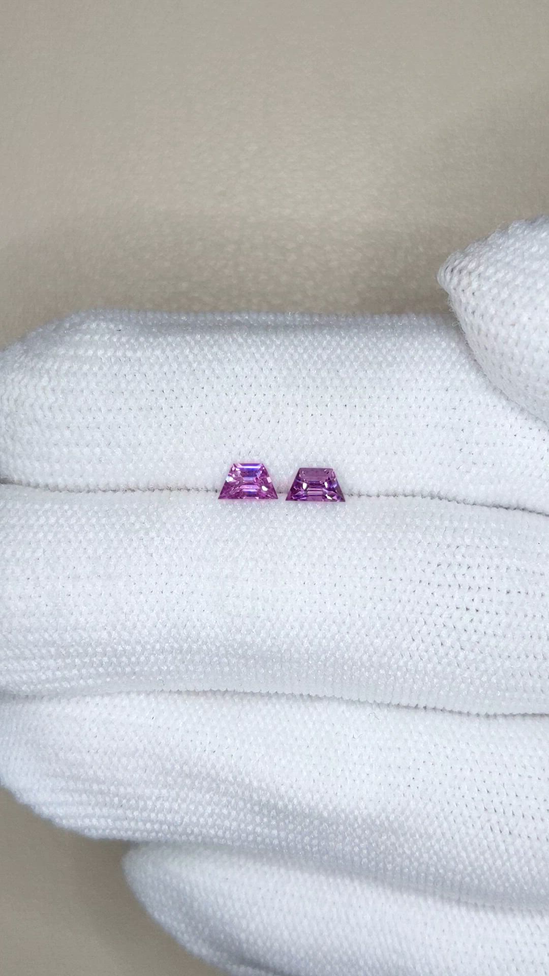 0.51 Ct.Tw.Total Carat Weight Purple Sapphire Pair from Madagascar Size Video