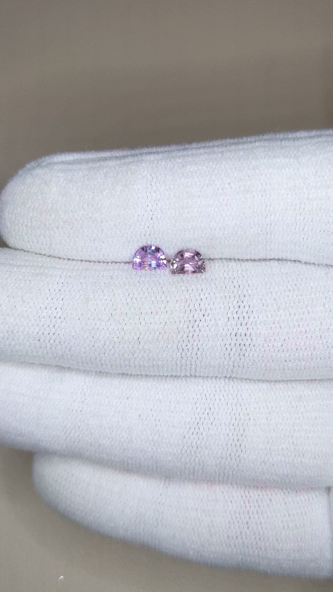 0.82 Ct.Tw.Total Carat Weight Purple Sapphire Pair from Madagascar Size Video