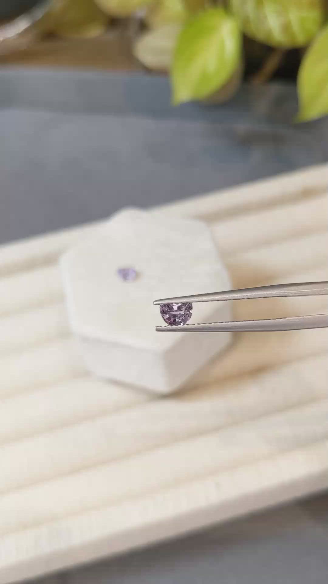 0.82 Ct.Tw.Total Carat Weight Purple Sapphire Pair from Madagascar Size Video