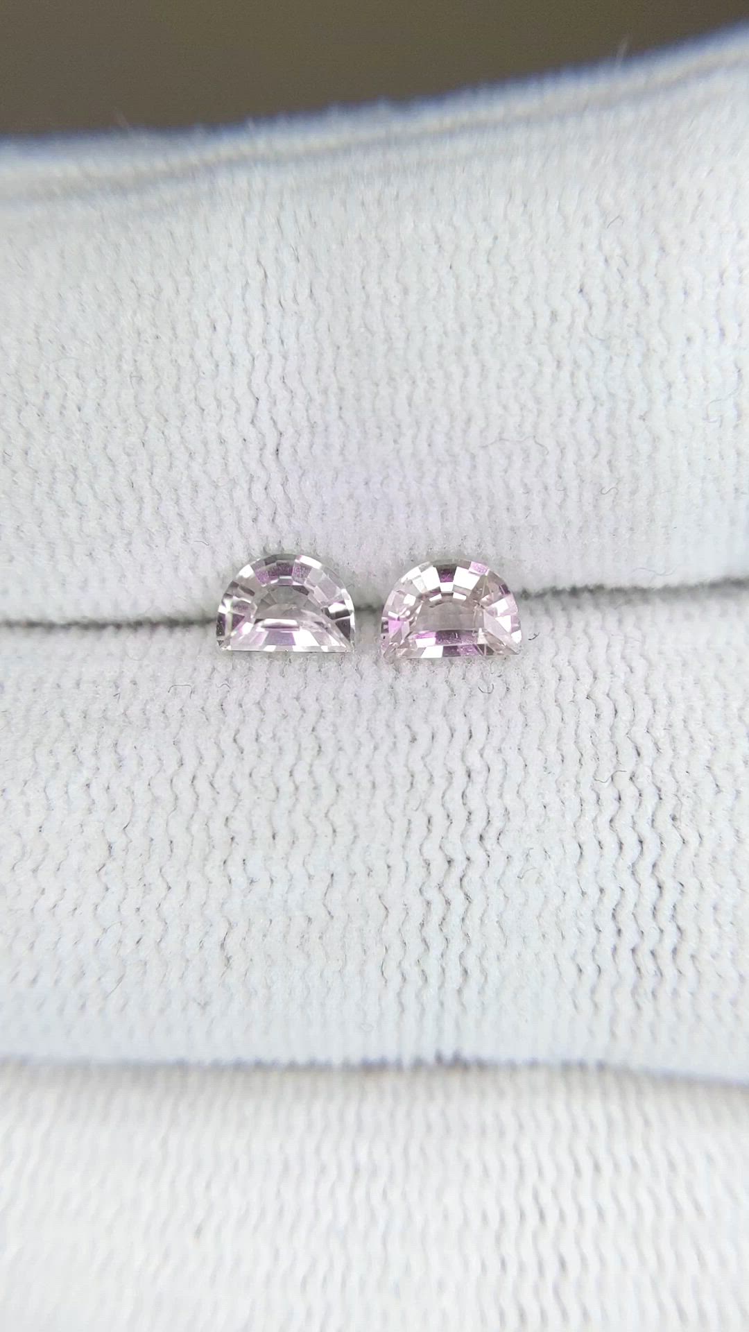 0.84&nbsp;Ct.Tw.Total Carat Weight Pink Sapphire Pair from Madagascar Size Video