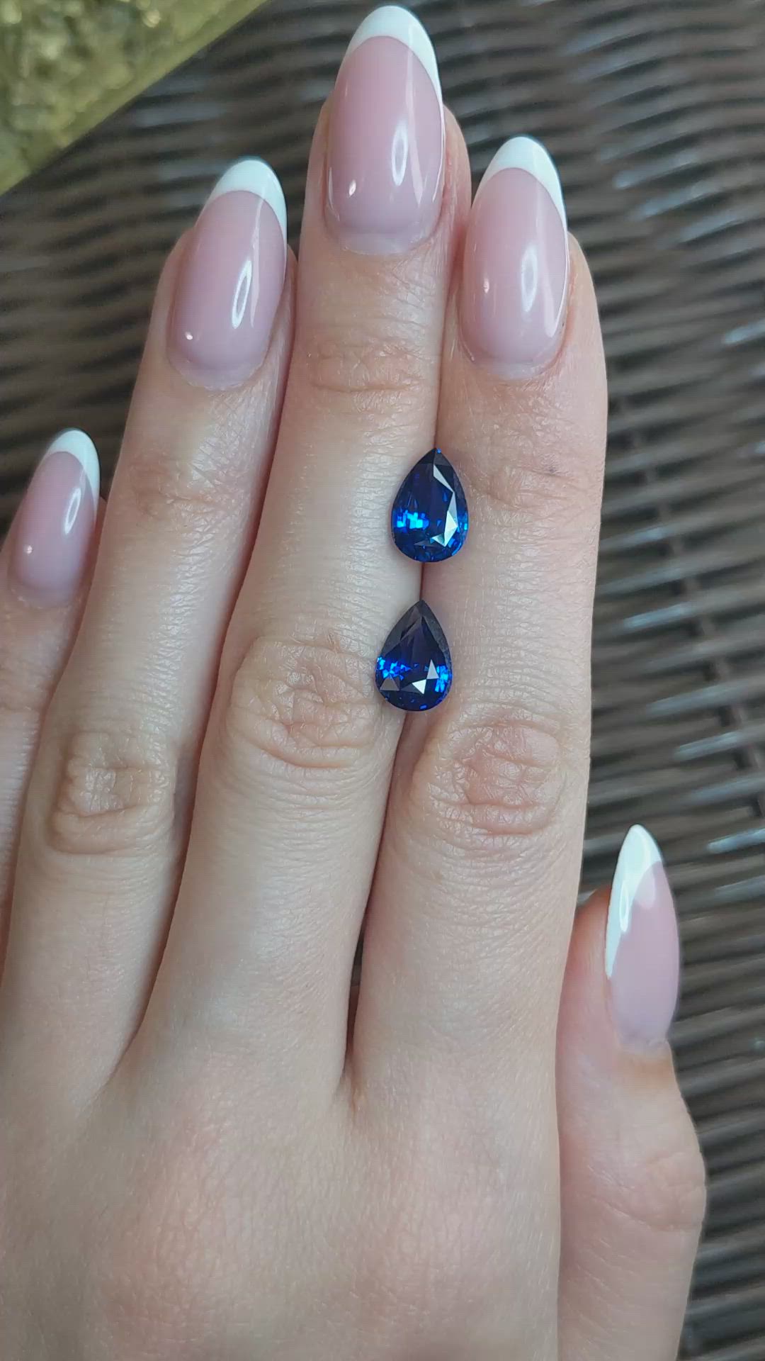 5.36 Ct.Tw.Total Carat Weight Blue Sapphire Pair from Ceylon (Sri Lanka) Size Video