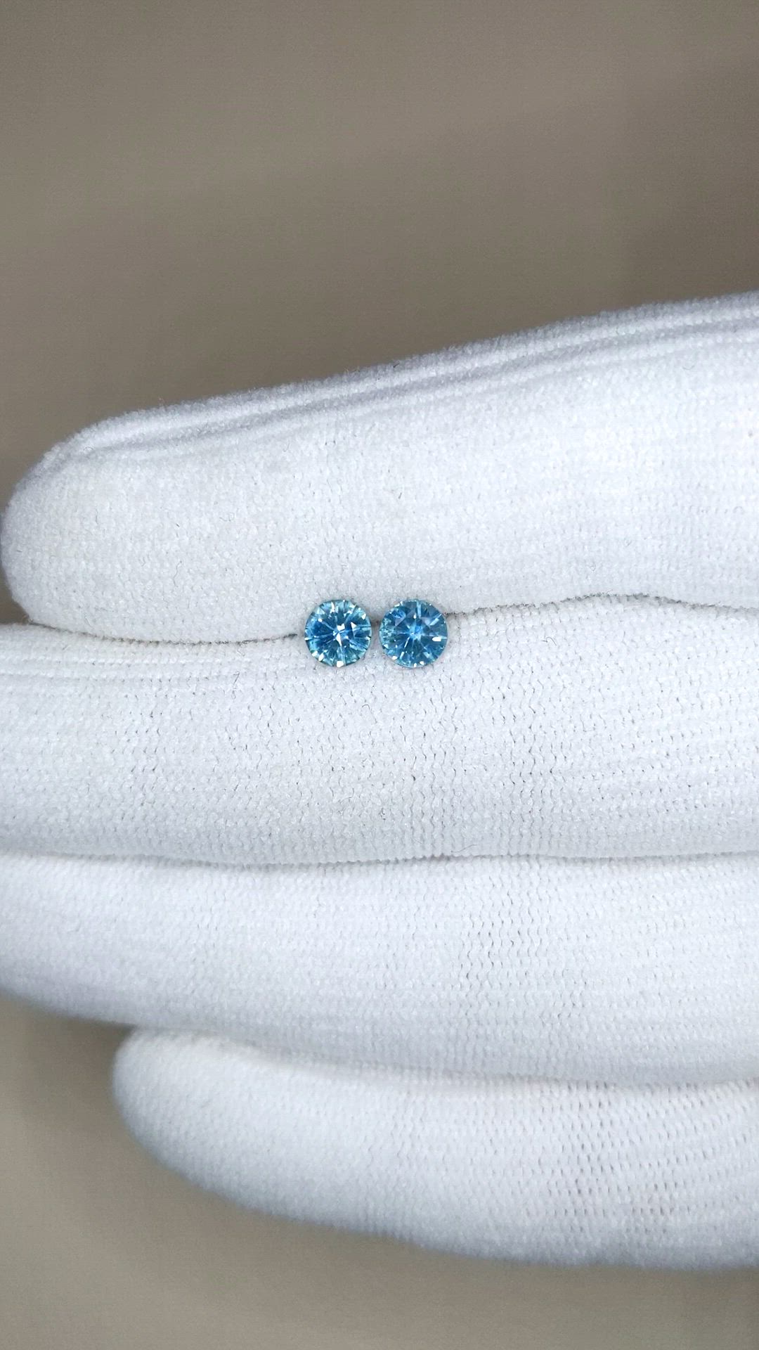 0.80 Ct.Tw.Total Carat Weight Greenish Blue Sapphire Pair from Montana Size Video
