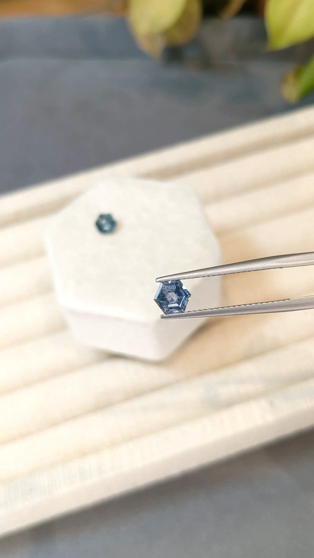 1.46 Ct.Tw.Total Carat Weight Bluish Green Sapphire Pair from Montana Size Video