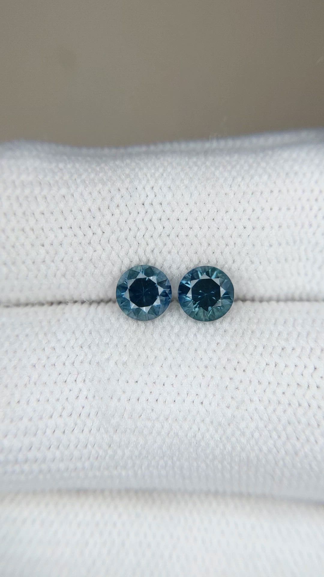 1.24 Ct.Tw.Total Carat Weight Greenish Blue Sapphire Pair from Montana Size Video