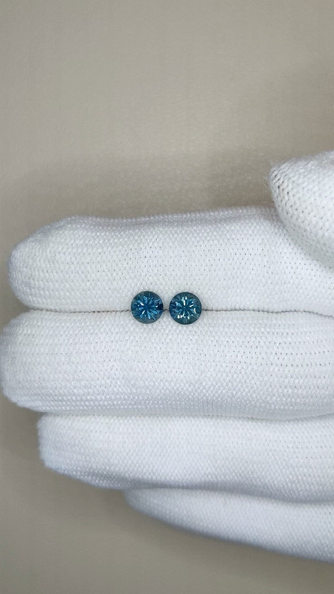 1.24 Ct.Tw.Total Carat Weight Greenish Blue Sapphire Pair from Montana Size Video