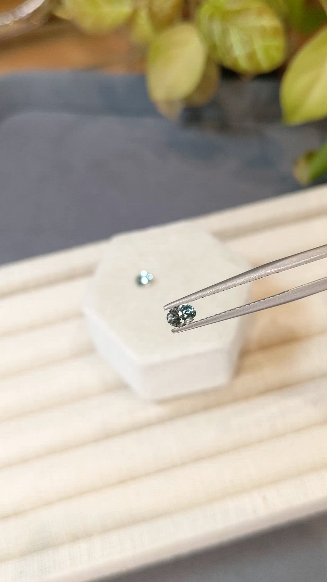 0.71 Ct.Tw.Total Carat Weight Green Sapphire Pair from Montana Size Video