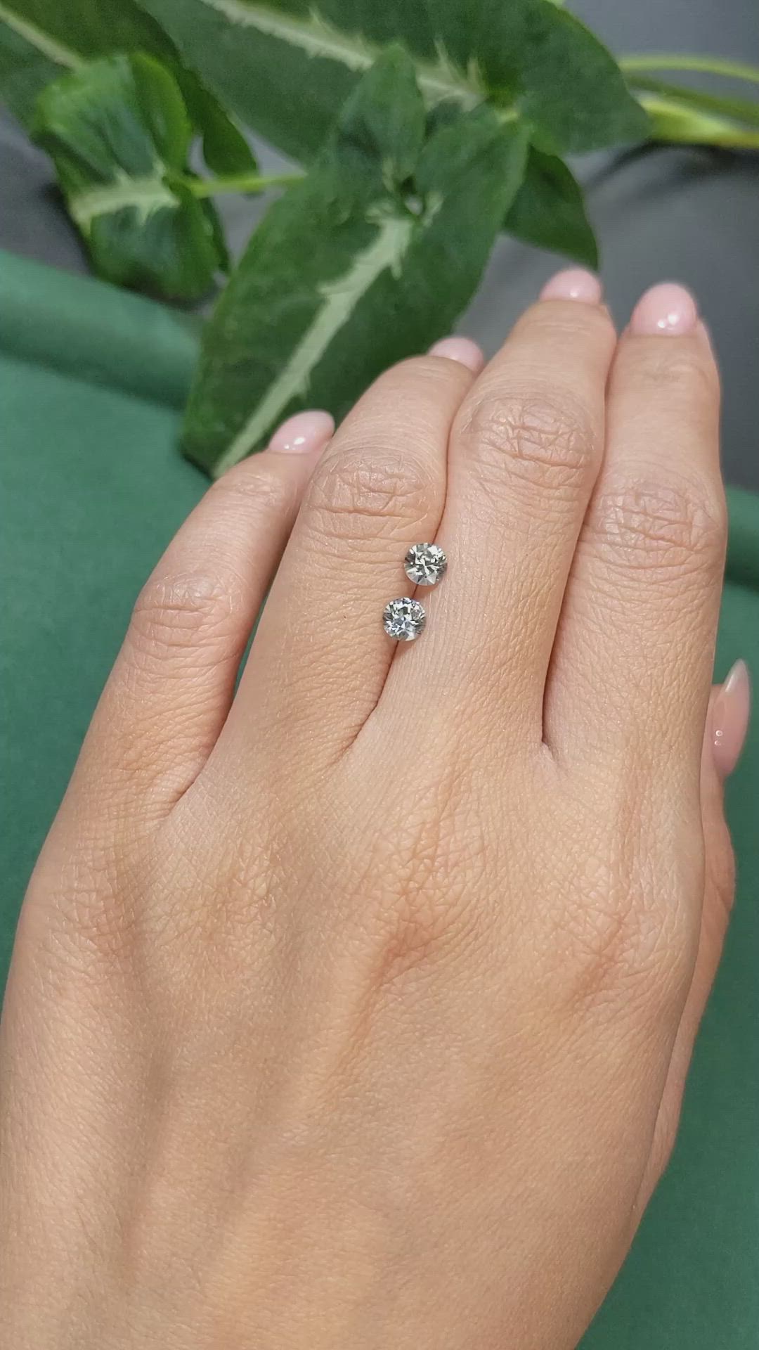 0.84 Ct.Tw.Total Carat Weight Greenish Blue Sapphire Pair from Montana Size Video