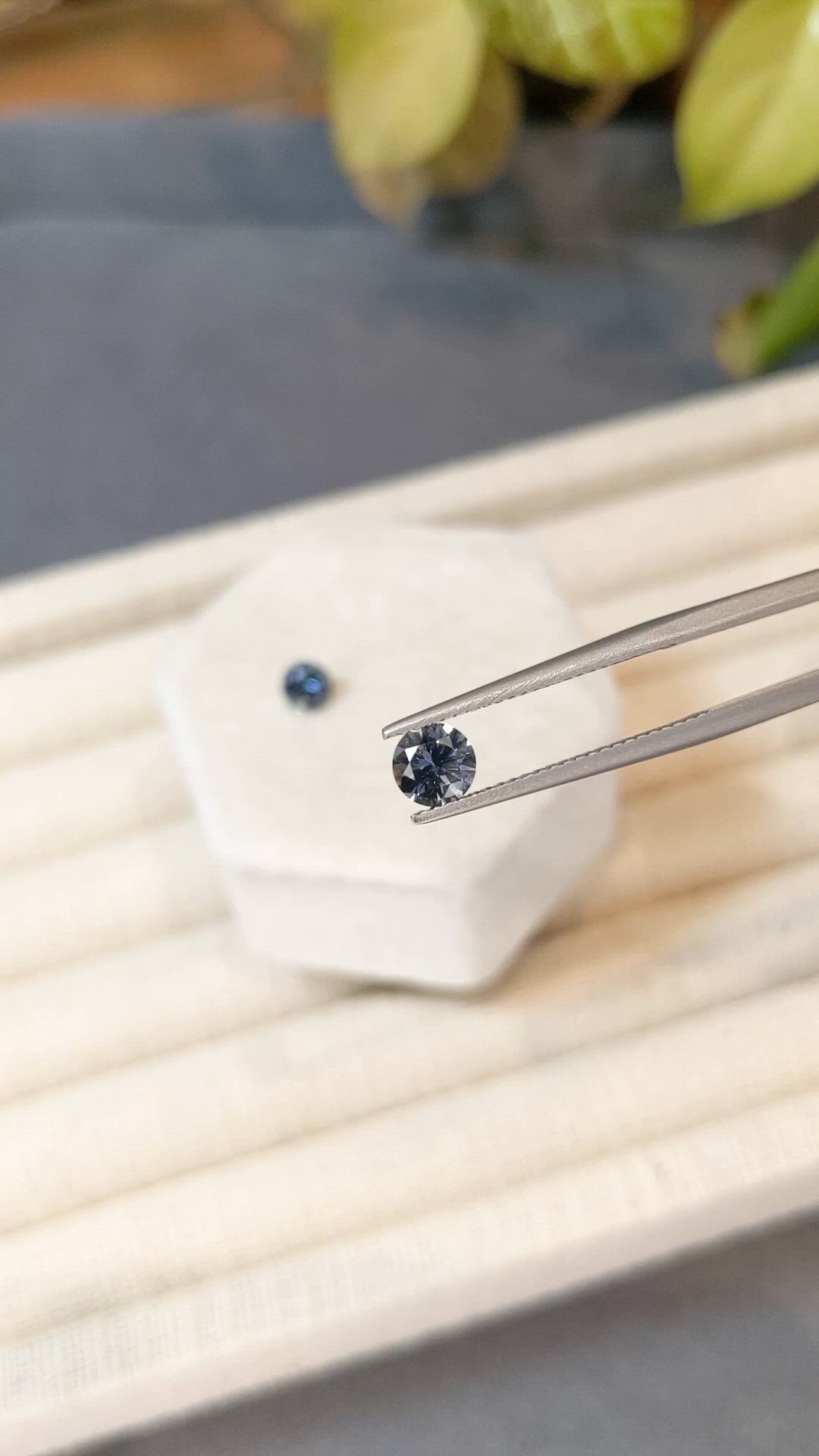 1.39 Ct.Tw.Total Carat Weight Greyish Blue Sapphire Pair from Montana Size Video
