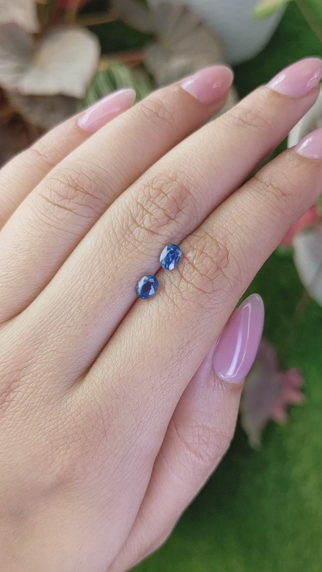 1.00 Ct.Tw.Total Carat Weight Blue Sapphire Pair from Madagascar Size Video