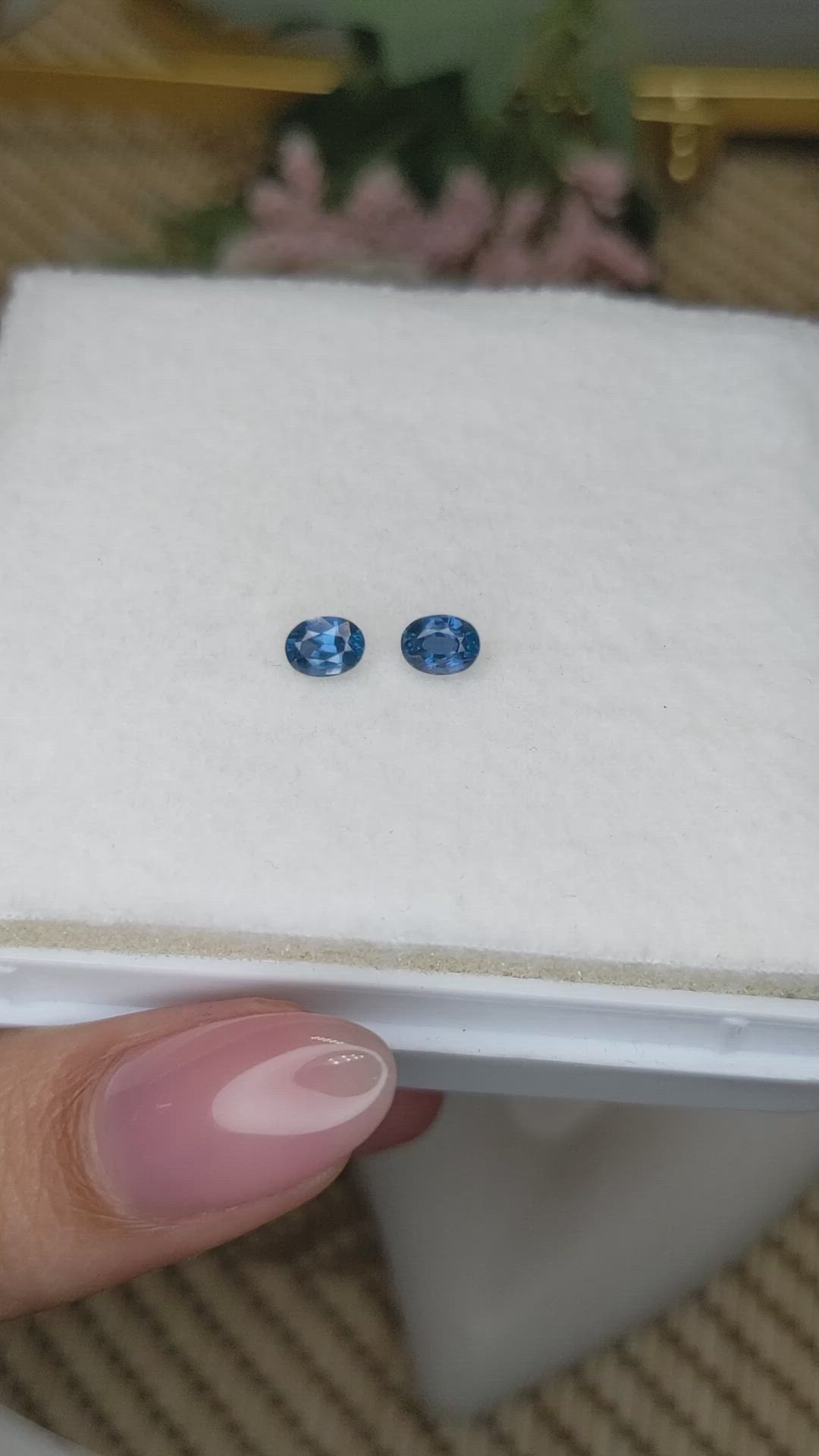 1.00 Ct.Tw.Total Carat Weight Blue Sapphire Pair from Madagascar Size Video