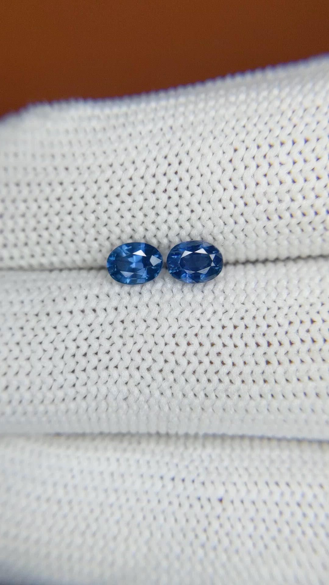 1.00 Ct.Tw.Total Carat Weight Blue Sapphire Pair from Madagascar Size Video