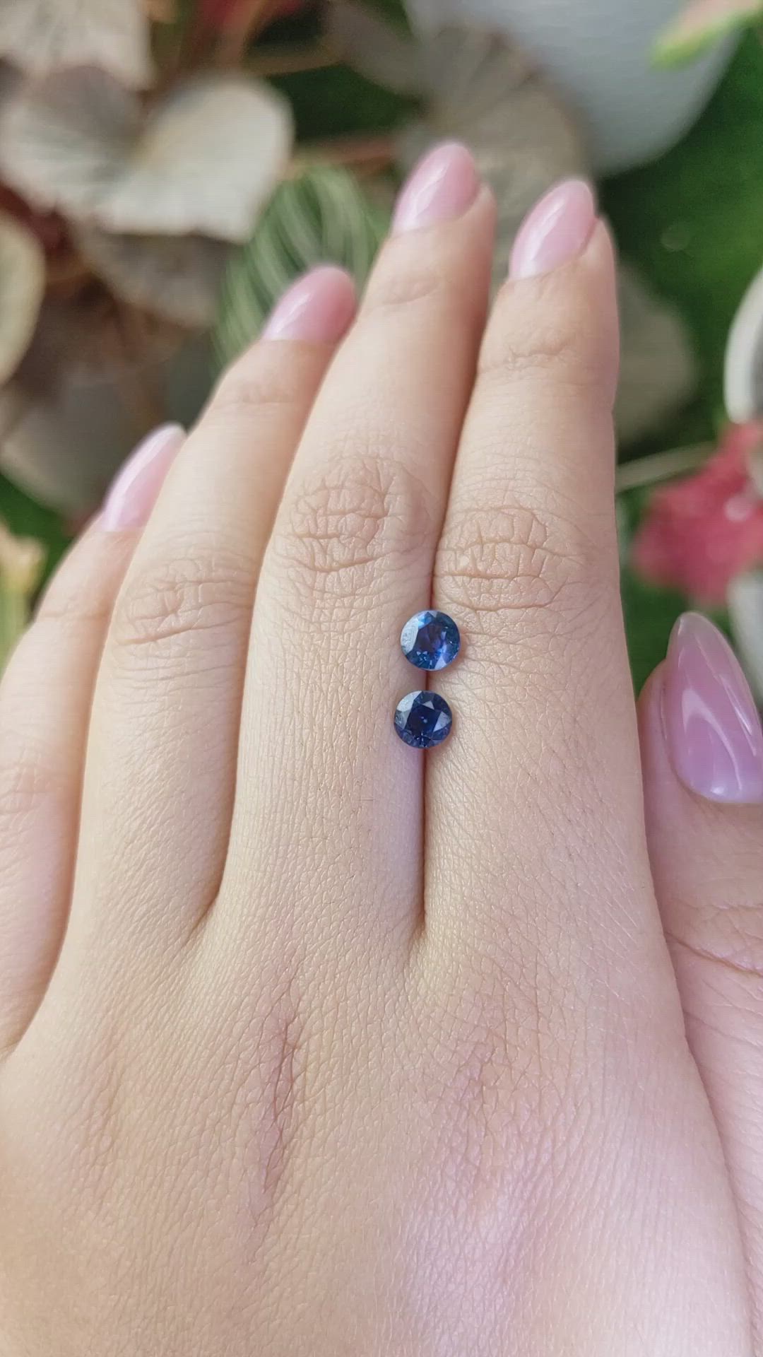 1.31 Ct.Tw.Total Carat Weight Blue Sapphire Pair from Madagascar Size Video