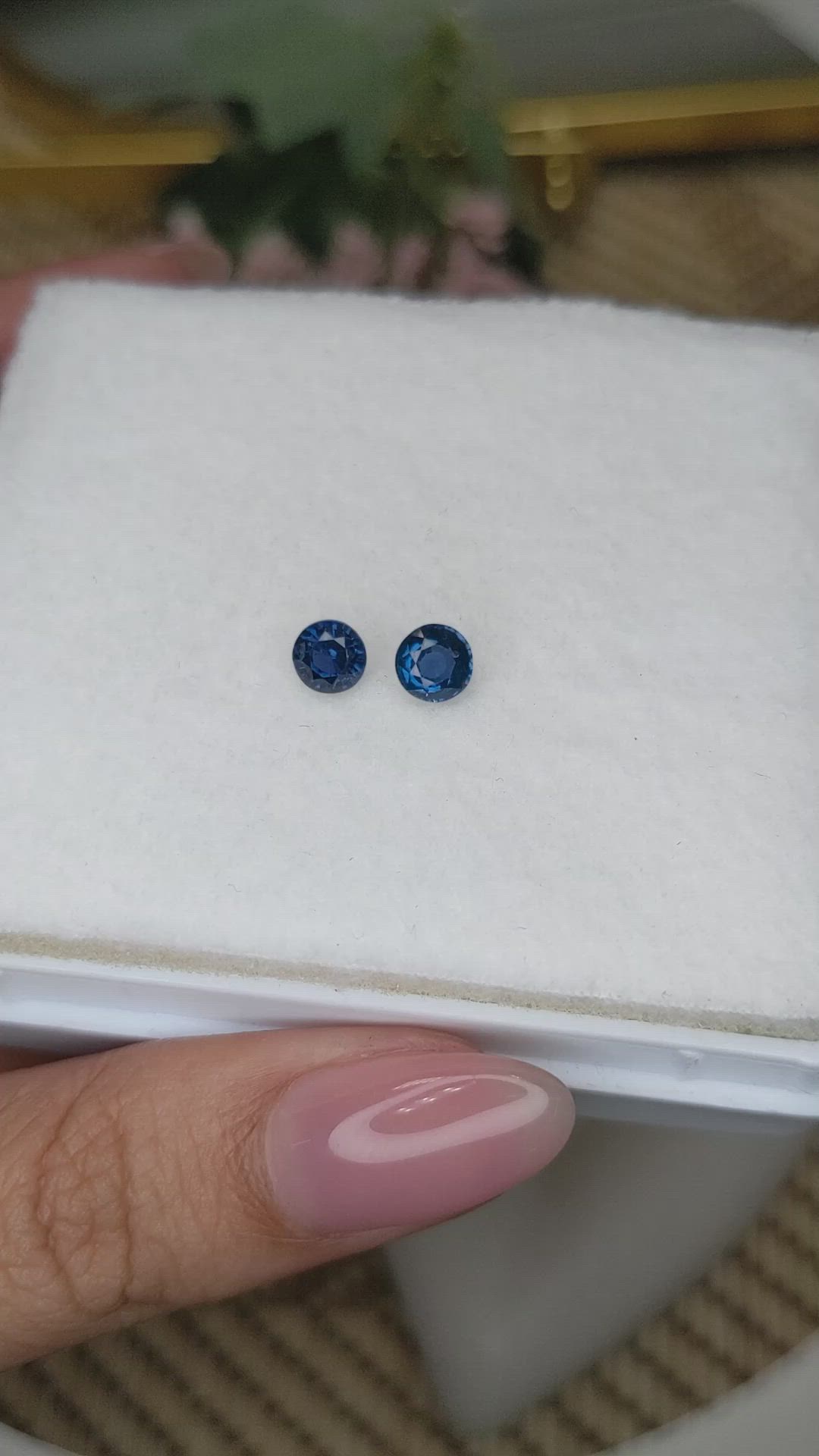1.31 Ct.Tw.Total Carat Weight Blue Sapphire Pair from Madagascar Size Video