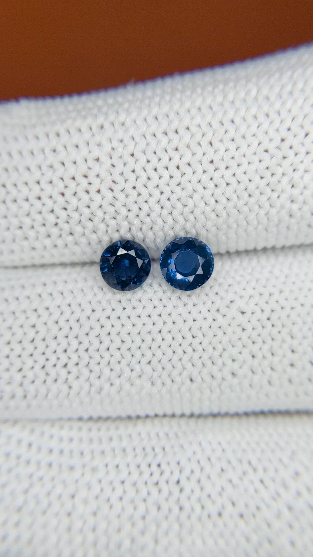 1.31 Ct.Tw.Total Carat Weight Blue Sapphire Pair from Madagascar Size Video