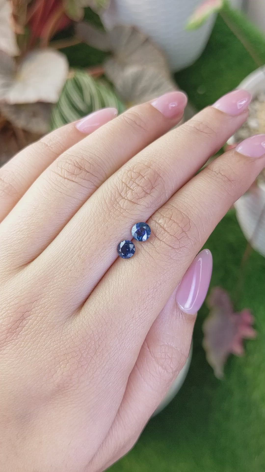 1.31 Ct.Tw.Total Carat Weight Blue Sapphire Pair from Madagascar Size Video