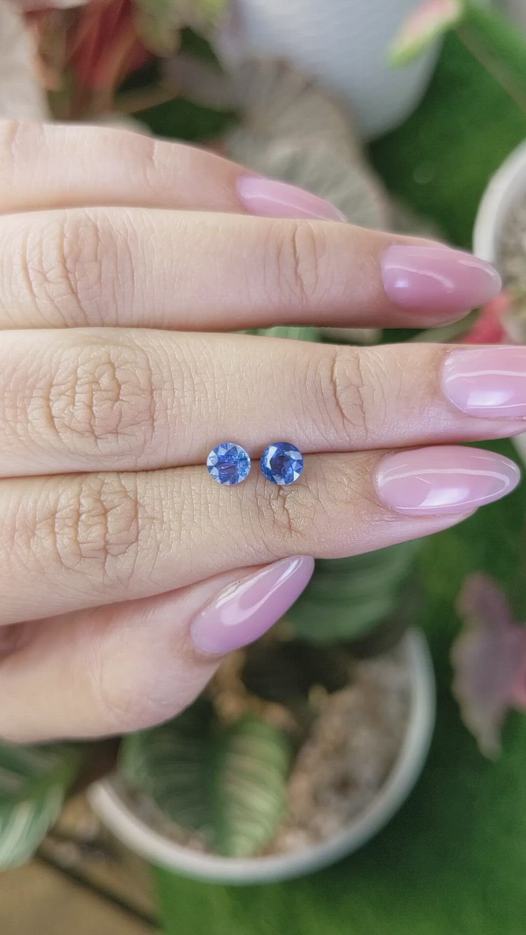 1.22 Ct.Tw.Total Carat Weight Blue Sapphire Pair from Madagascar Size Video