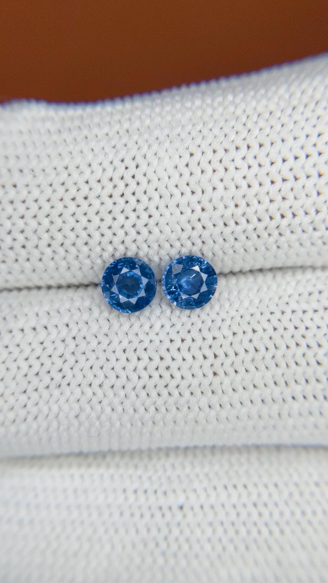 1.22 Ct.Tw.Total Carat Weight Blue Sapphire Pair from Madagascar Size Video