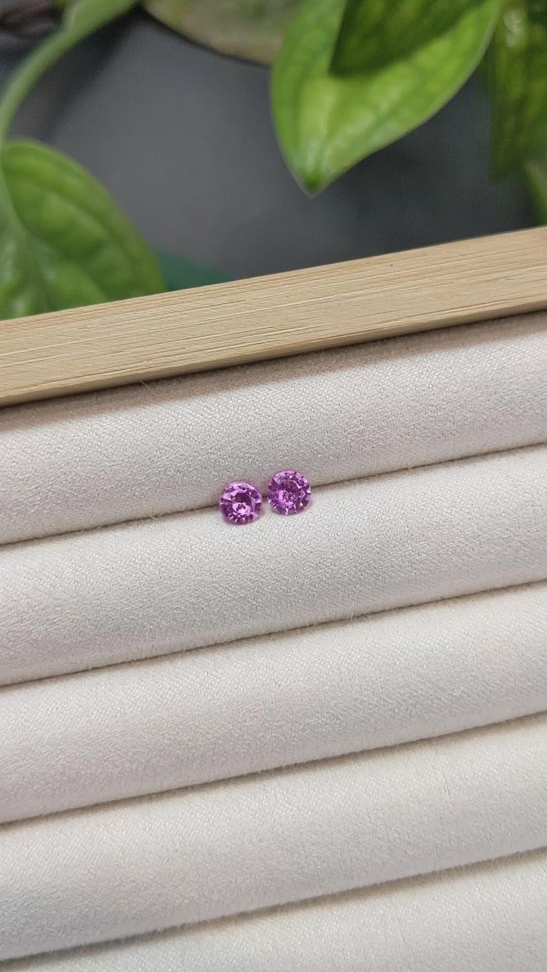 0.97 Ct.Tw.Total Carat Weight Pink Sapphire Pair from Ceylon (Sri Lanka) Size Video