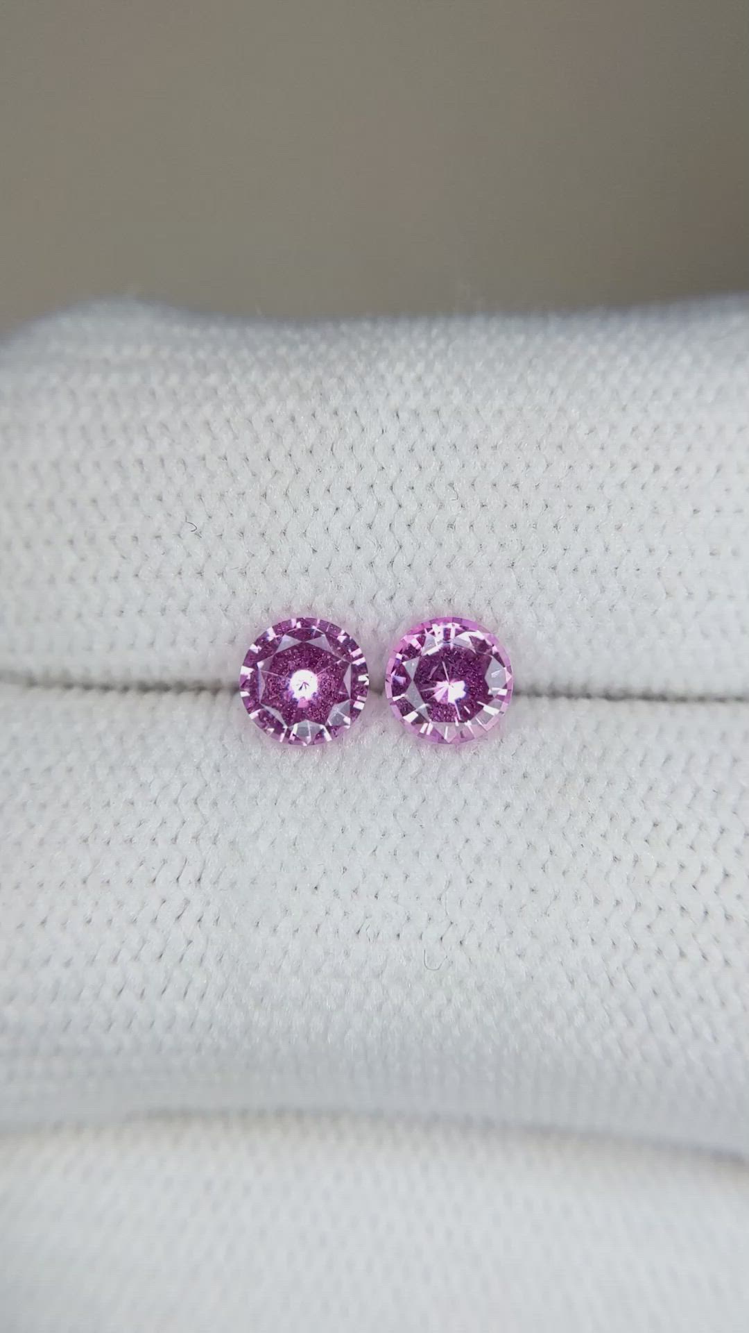 0.97 Ct.Tw.Total Carat Weight Pink Sapphire Pair from Ceylon (Sri Lanka) Size Video
