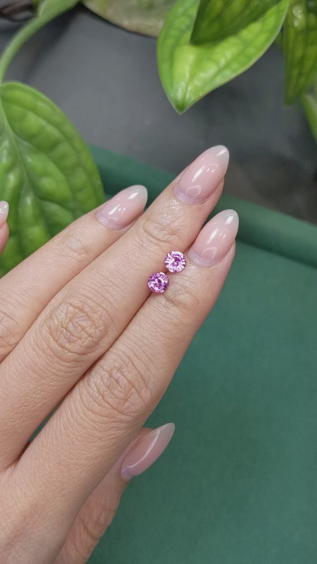 0.97 Ct.Tw.Total Carat Weight Pink Sapphire Pair from Ceylon (Sri Lanka) Size Video