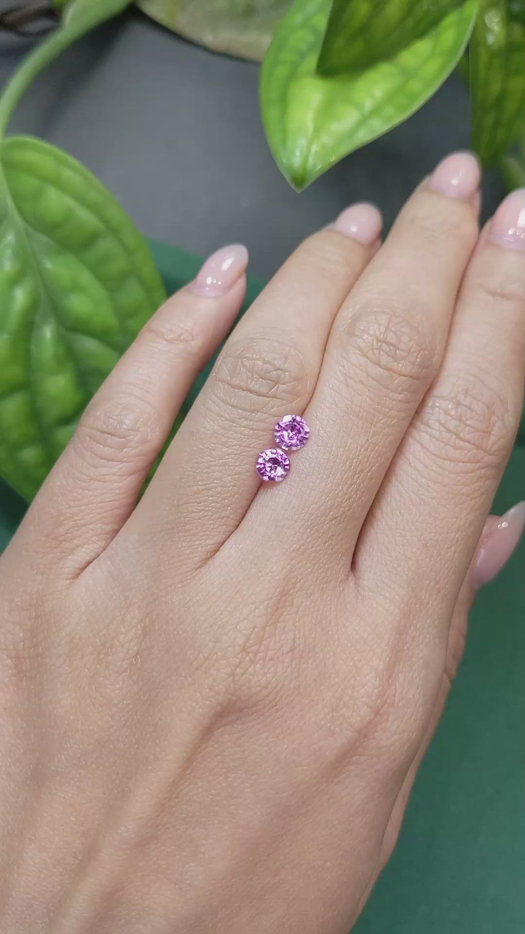 0.97 Ct.Tw.Total Carat Weight Pink Sapphire Pair from Ceylon (Sri Lanka) Size Video