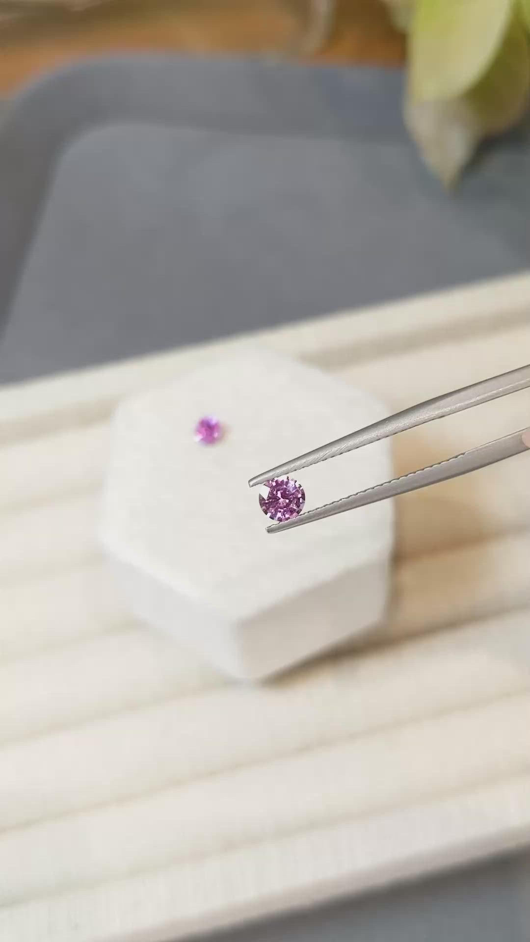 0.84 Ct.Tw.Total Carat Weight Purplish Pink Sapphire Pair from Ceylon (Sri Lanka) Size Video