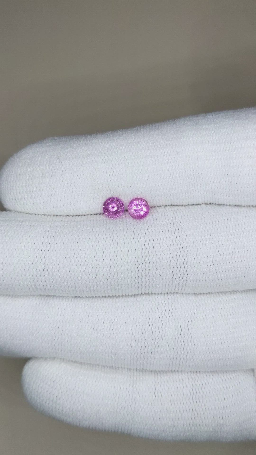 0.87 Ct.Tw.Total Carat Weight Pink Sapphire Pair from Ceylon (Sri Lanka) Size Video