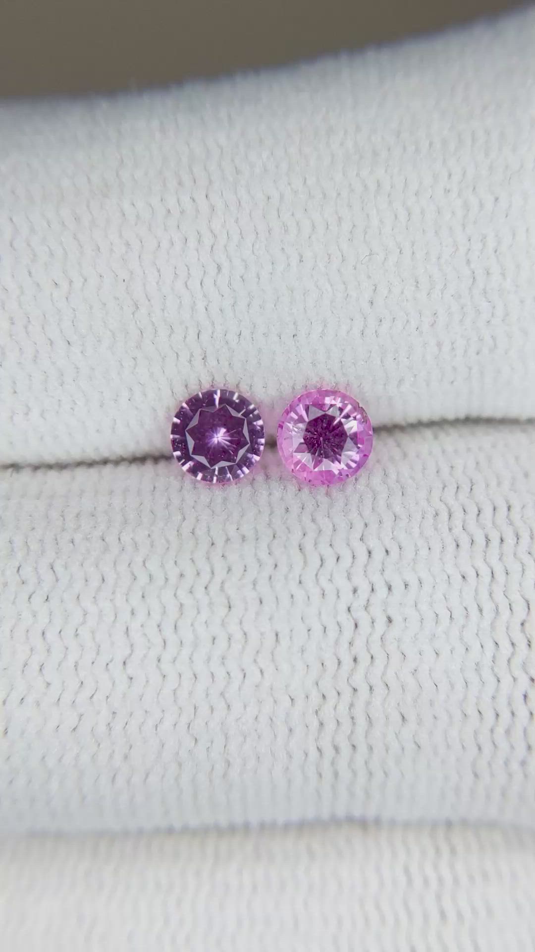 0.87 Ct.Tw.Total Carat Weight Pink Sapphire Pair from Ceylon (Sri Lanka) Size Video