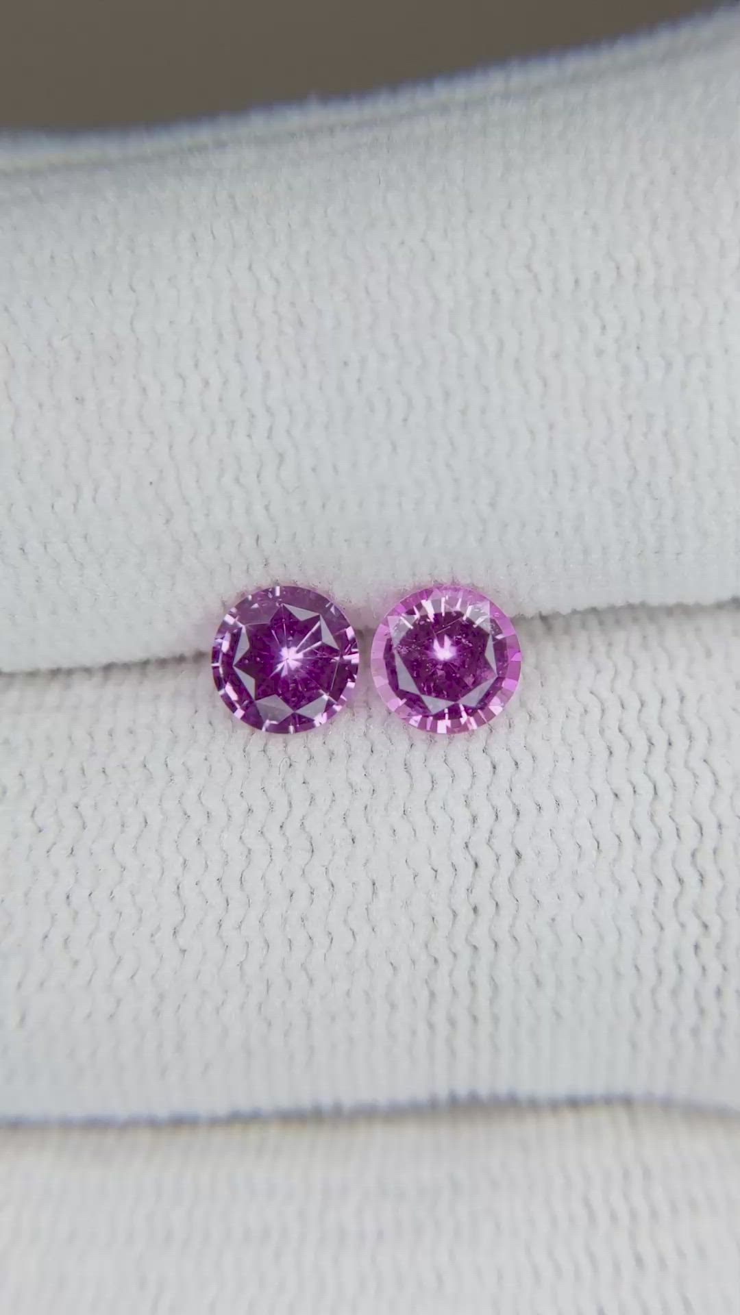 1.01 Ct.Tw.Total Carat Weight Pink Sapphire Pair from Ceylon (Sri Lanka) Size Video