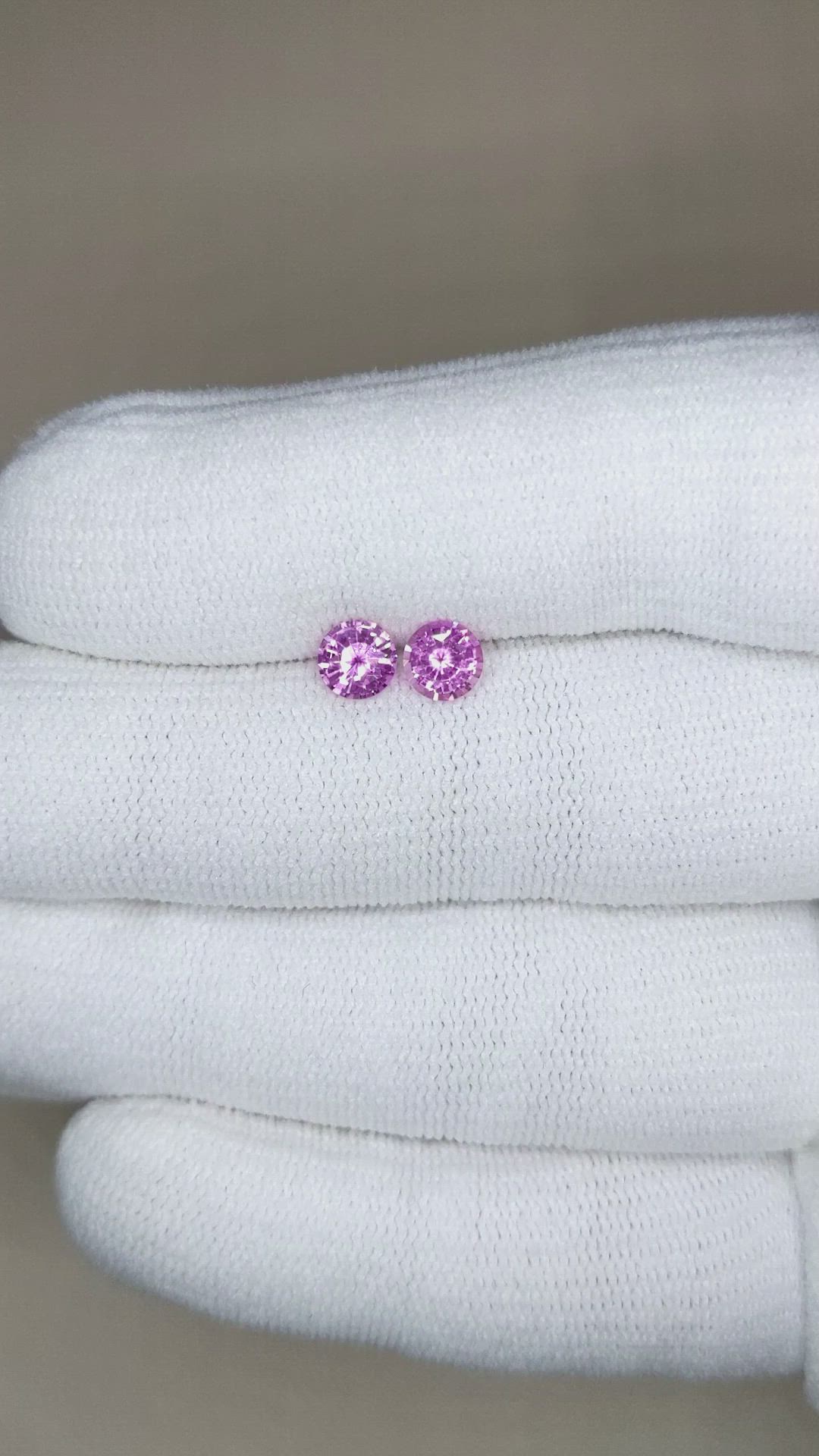 1.01 Ct.Tw.Total Carat Weight Pink Sapphire Pair from Ceylon (Sri Lanka) Size Video