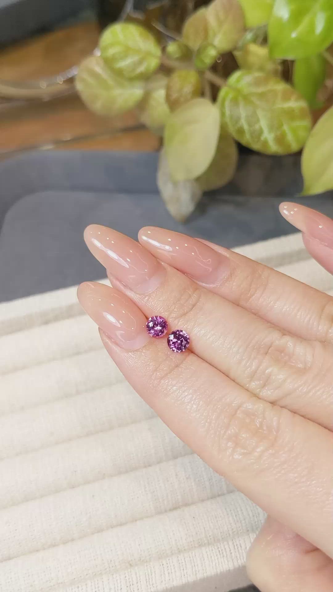 1.01 Ct.Tw.Total Carat Weight Pink Sapphire Pair from Ceylon (Sri Lanka) Size Video