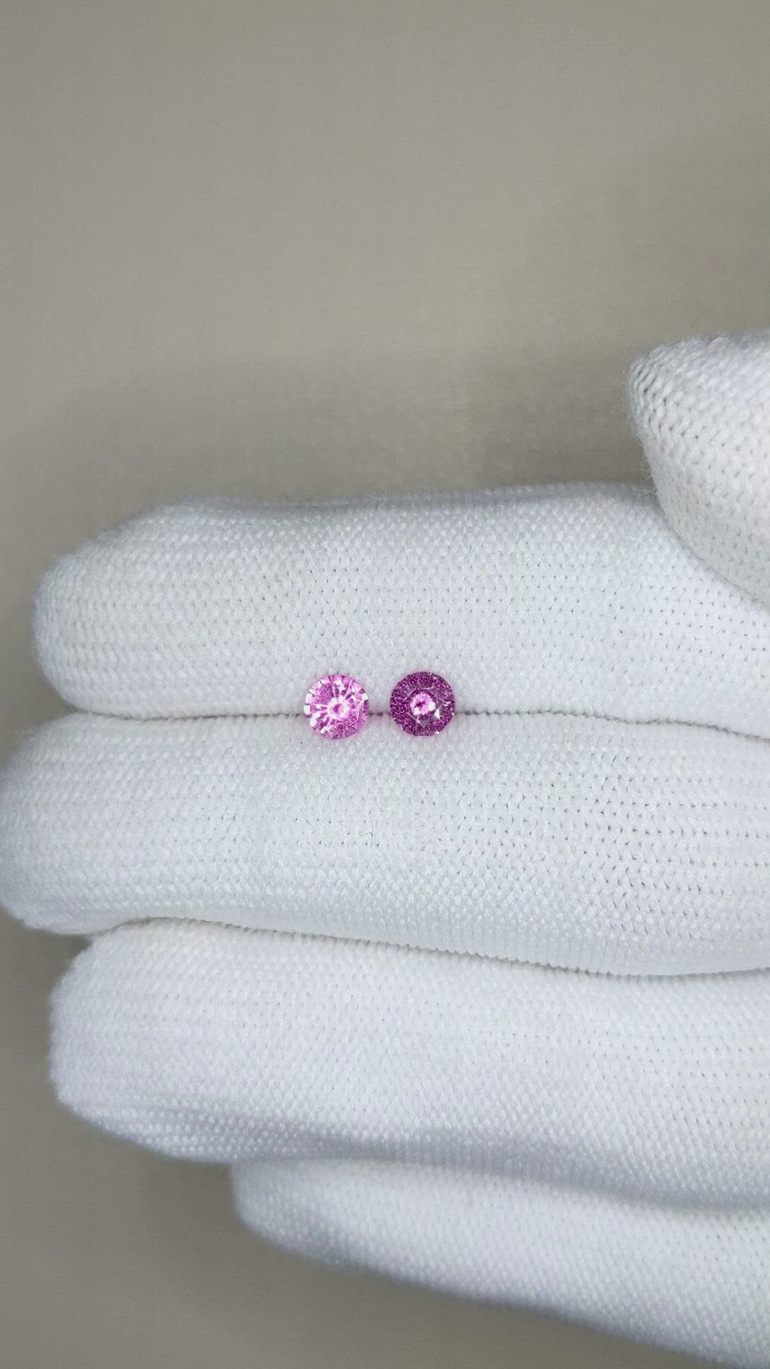 0.74 Ct.Tw.Total Carat Weight Pink Sapphire Pair from Ceylon (Sri Lanka) Size Video