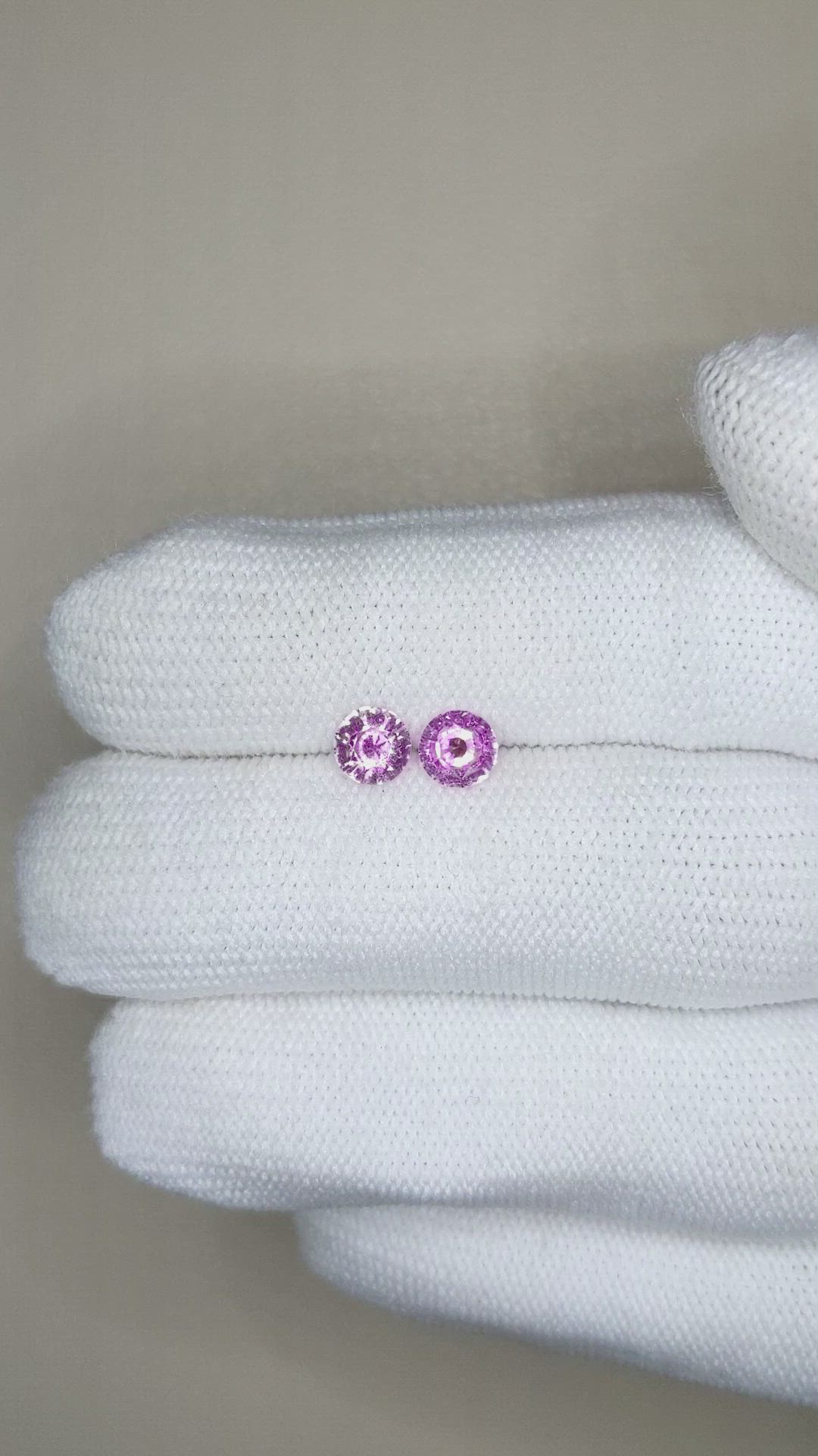 0.93 Ct.Tw.Total Carat Weight Pink Sapphire Pair from Ceylon (Sri Lanka) Size Video