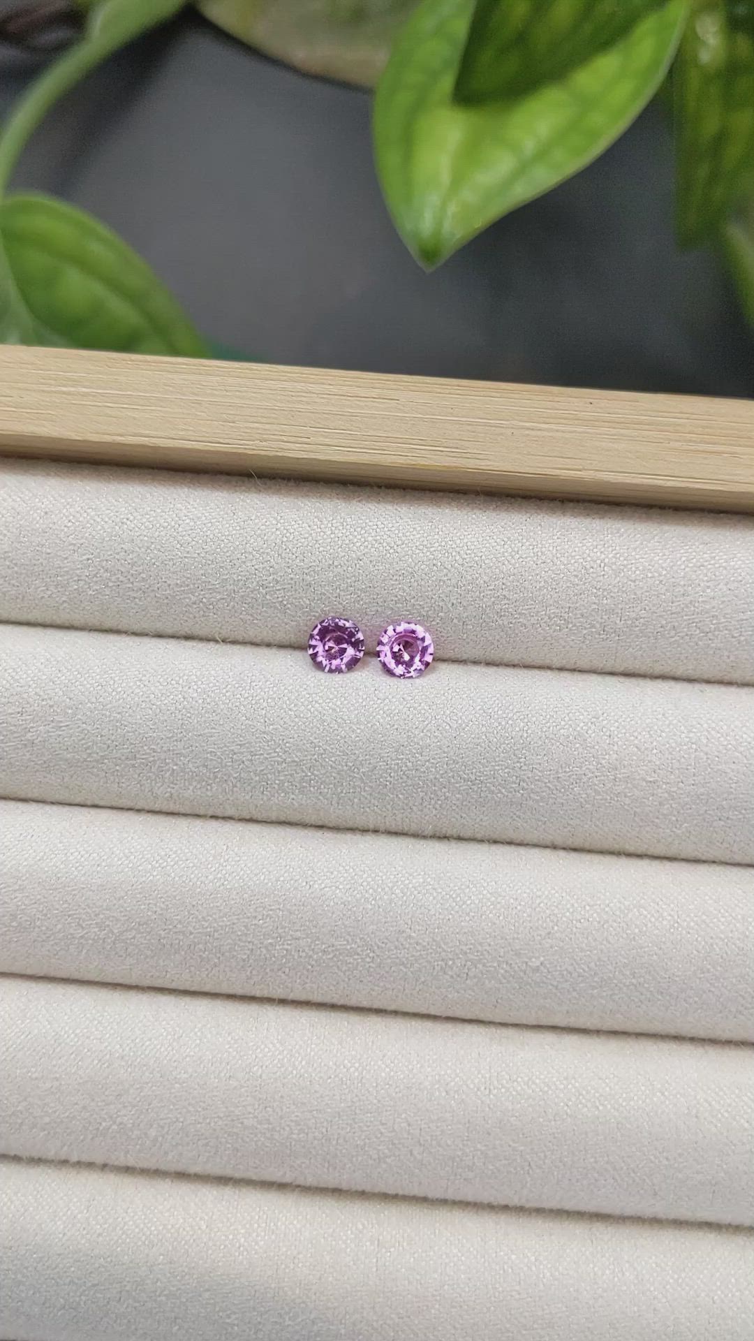 0.93 Ct.Tw.Total Carat Weight Pink Sapphire Pair from Ceylon (Sri Lanka) Size Video