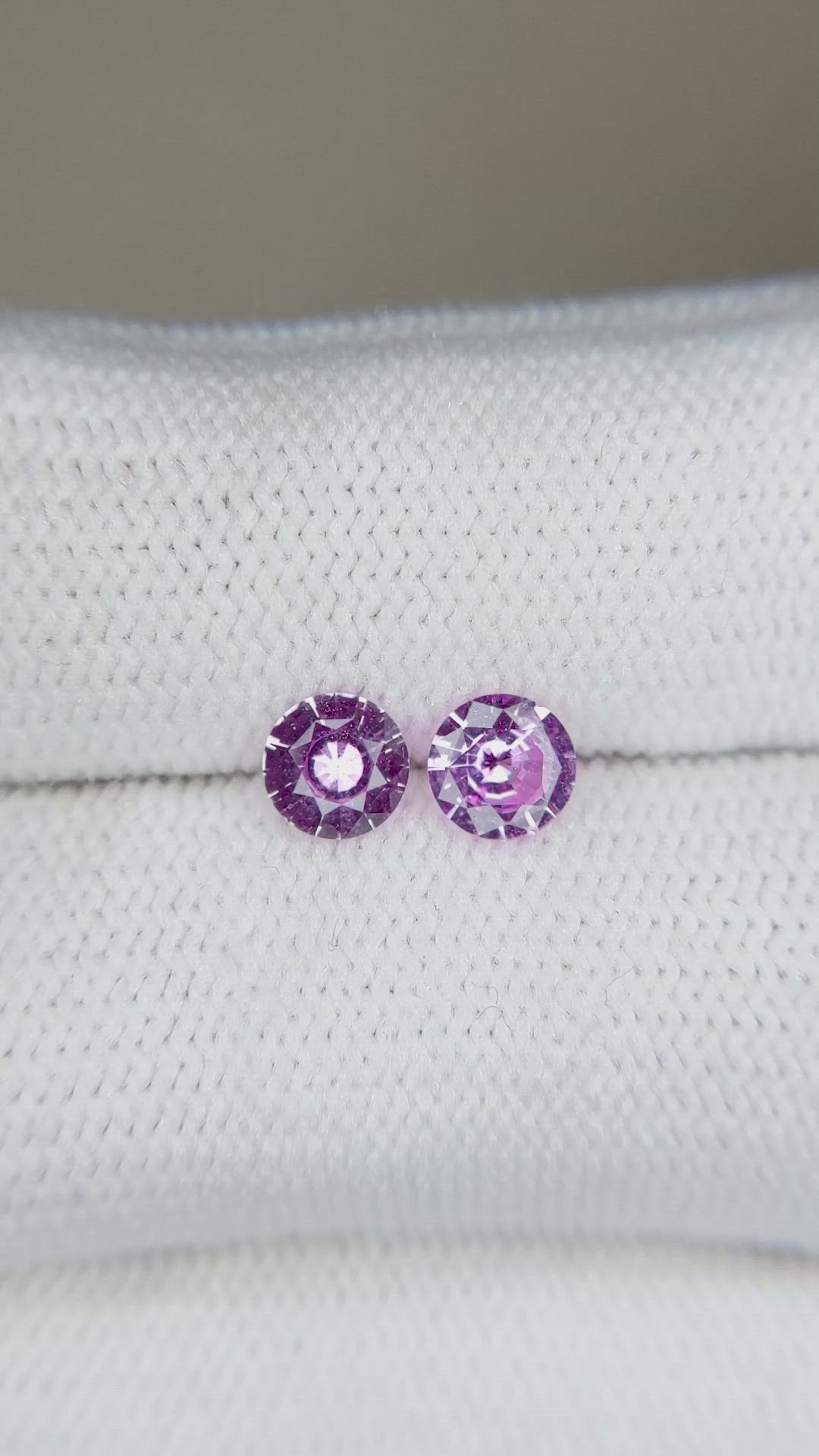 0.93 Ct.Tw.Total Carat Weight Pink Sapphire Pair from Ceylon (Sri Lanka) Size Video