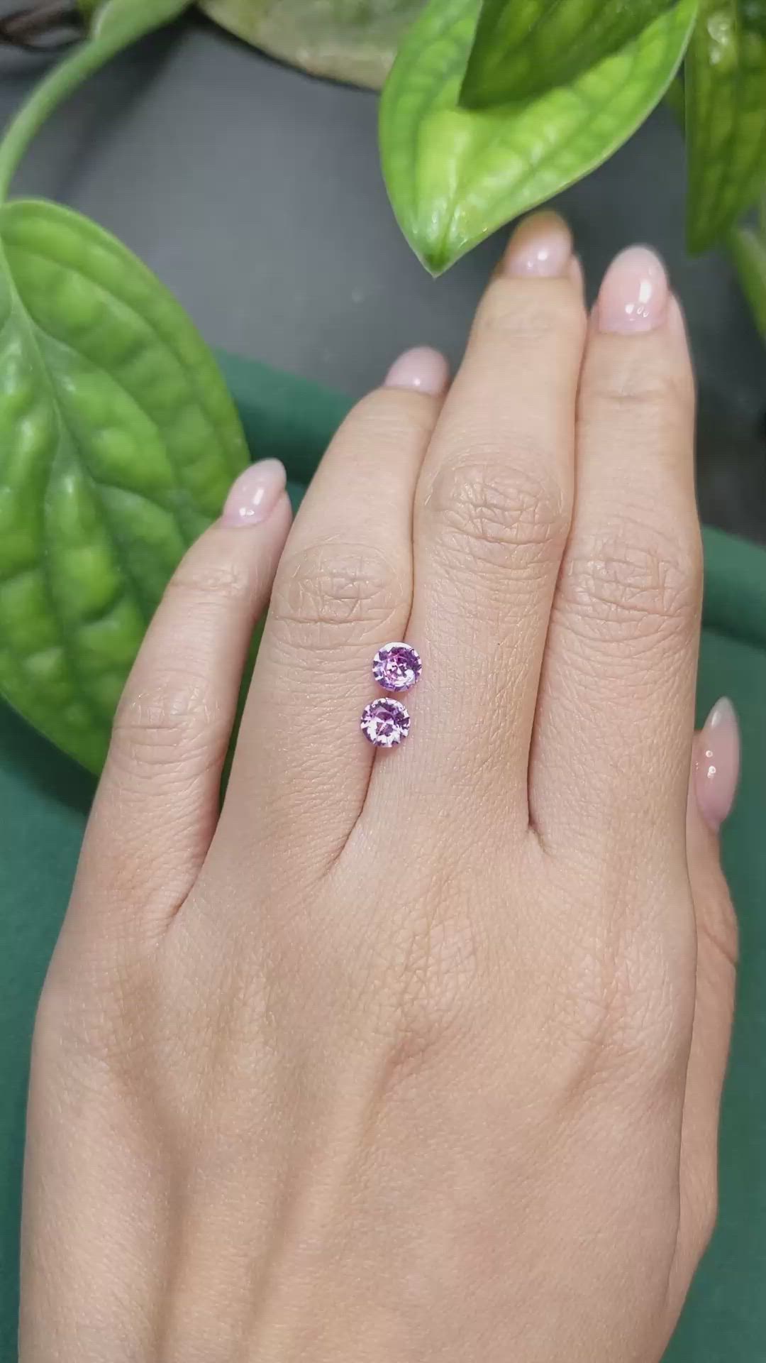 0.93 Ct.Tw.Total Carat Weight Pink Sapphire Pair from Ceylon (Sri Lanka) Size Video