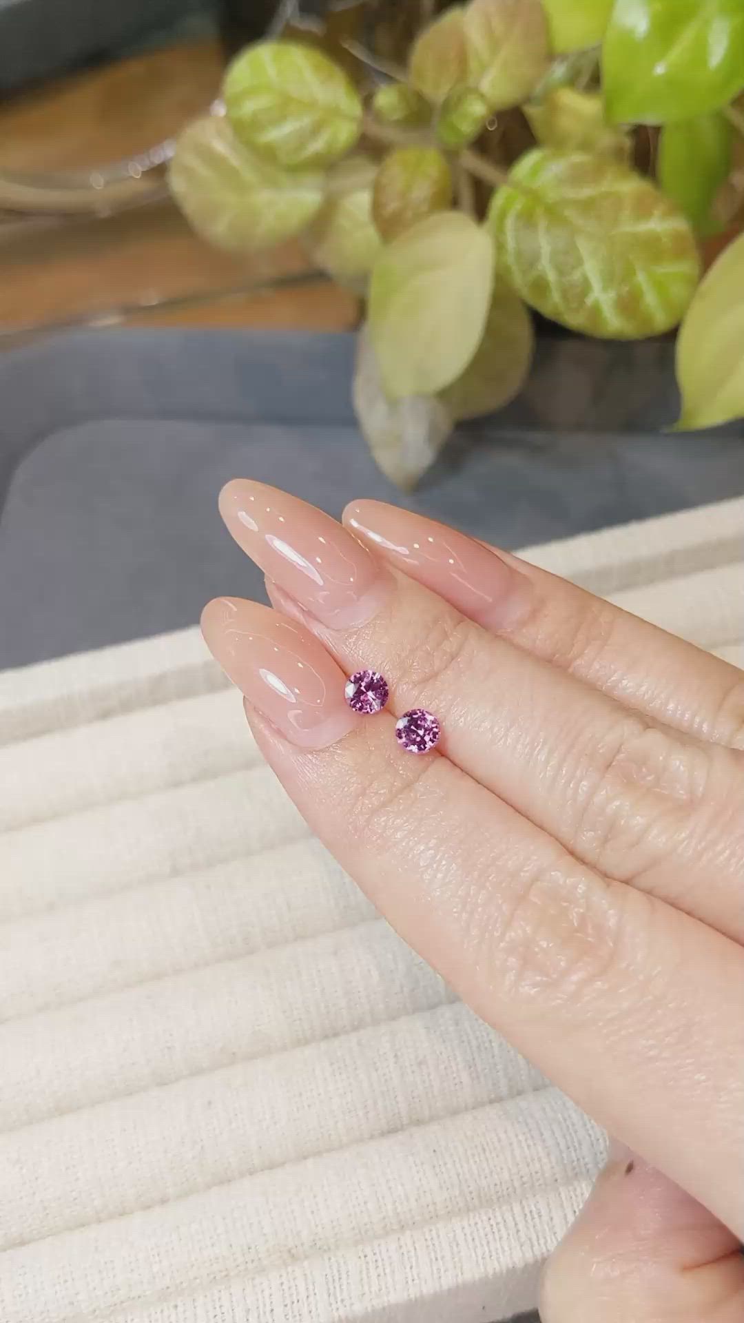 0.83 Ct.Tw.Total Carat Weight Pink Sapphire Pair from Ceylon (Sri Lanka) Size Video
