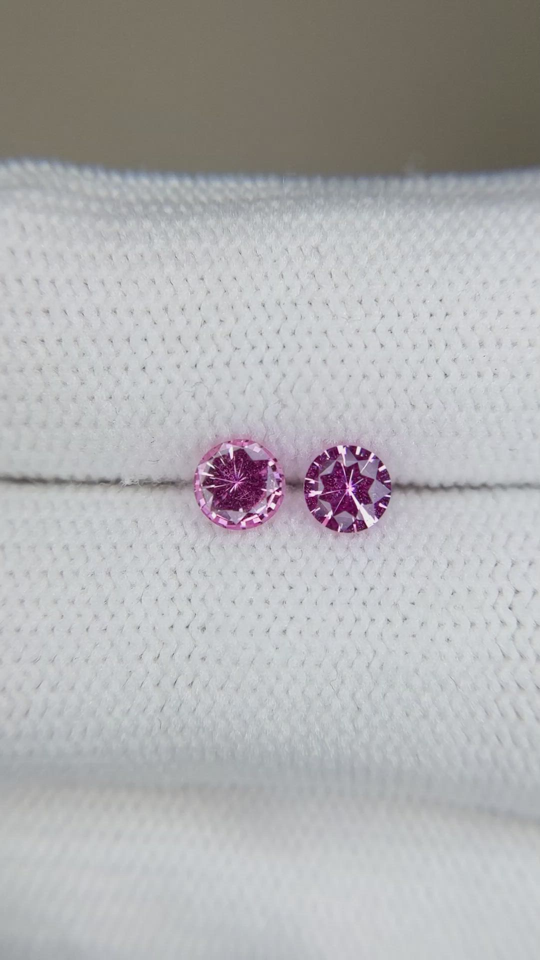0.81&nbsp;Ct.Tw.Total Carat Weight Pink Sapphire Pair from Ceylon (Sri Lanka) Size Video