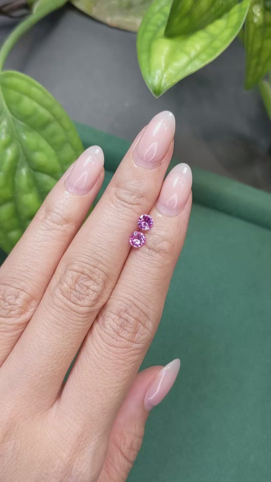 0.81&nbsp;Ct.Tw.Total Carat Weight Pink Sapphire Pair from Ceylon (Sri Lanka) Size Video