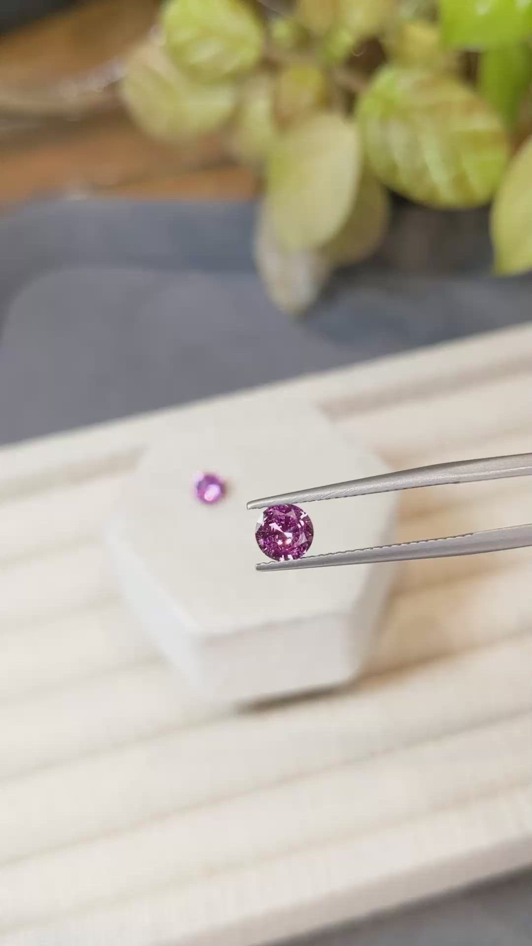 1.20 Ct.Tw.Total Carat Weight Purplish Pink Sapphire Pair from Ceylon (Sri Lanka) Size Video