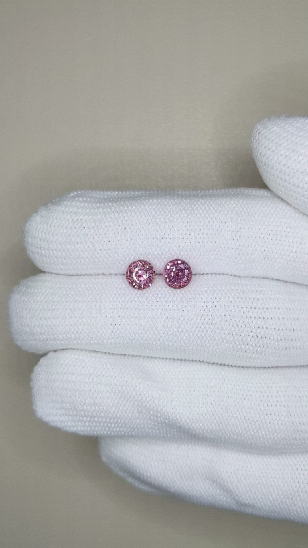 1.51&nbsp;Ct.Tw.Total Carat Weight Pink Sapphire Pair from Ceylon (Sri Lanka) Size Video