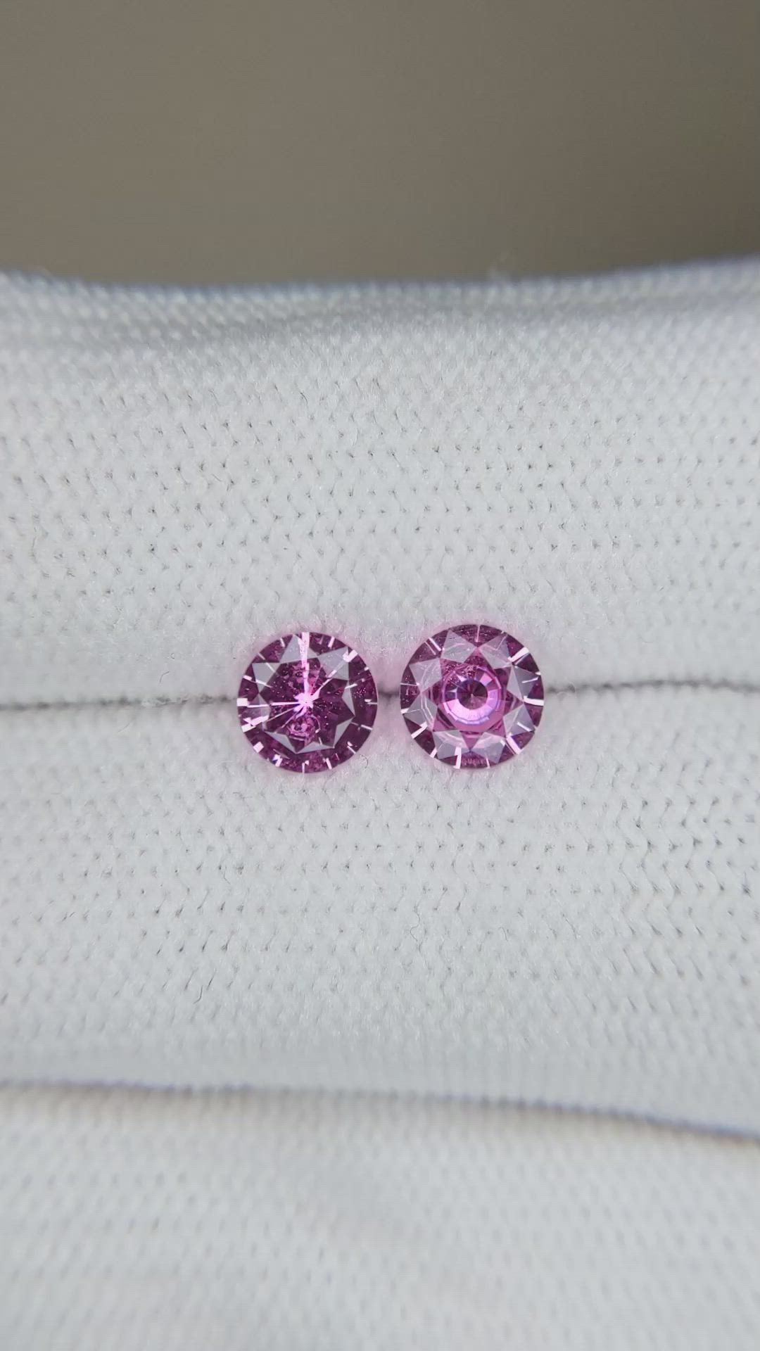 1.19 Ct.Tw.Total Carat Weight Purplish Pink Sapphire Pair from Ceylon (Sri Lanka) Size Video