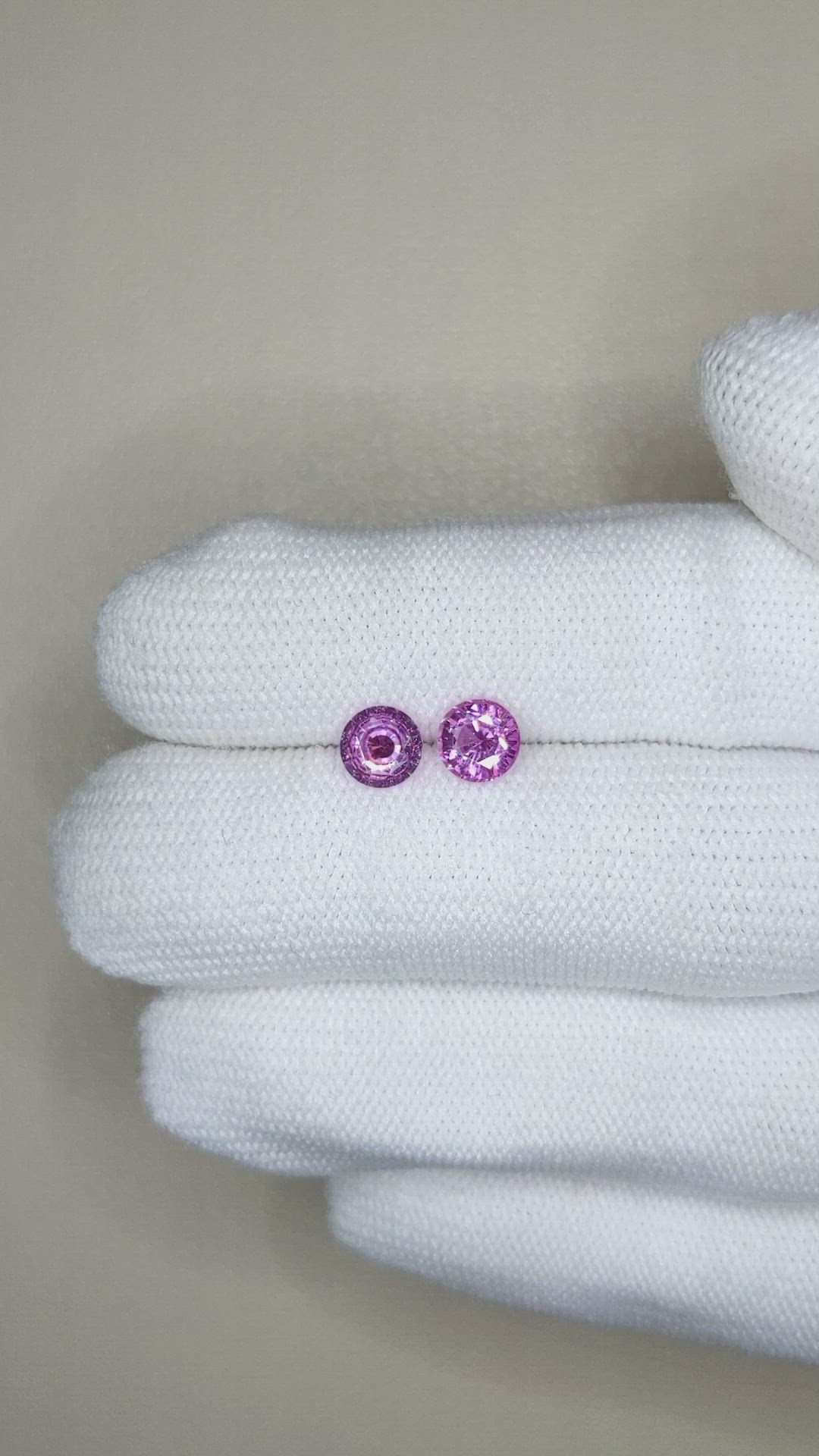 1.47 Ct.Tw.Total Carat Weight Pink Sapphire Pair from Ceylon (Sri Lanka) Size Video